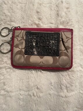 Coach Vintage Poppy Signature Card Holder Key Chain